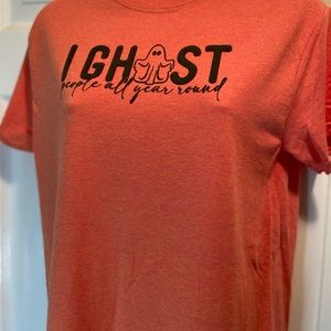 Halloween custom unisex size small T-shirt “I GHOST PEOPLE ALL YEAR ROUND